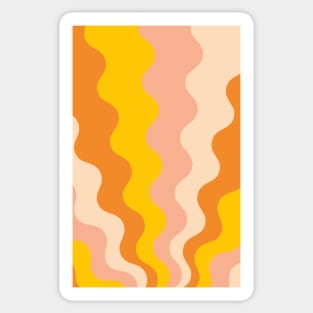 Retro groovy lines Seamless Pattern Yellow, Orange and Pink Sticker